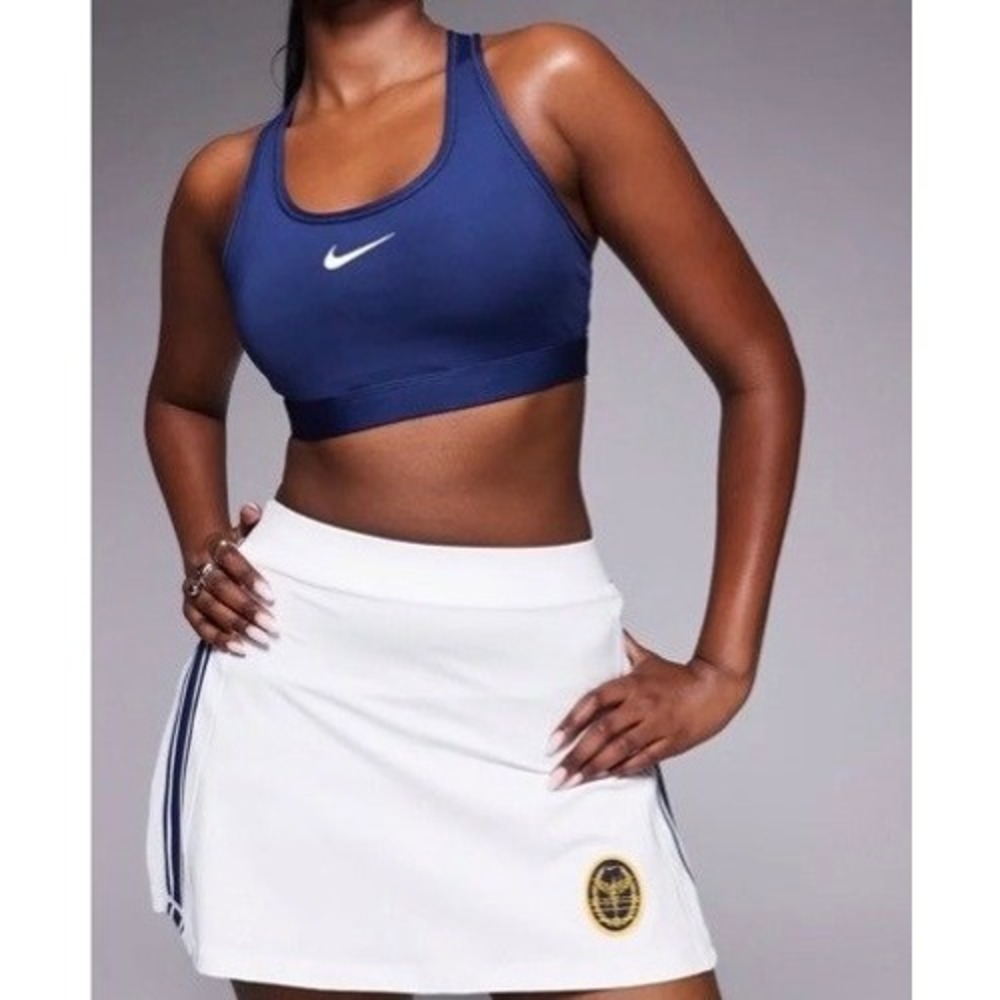 Nike Pro Dri-FIT Womens Tennis Skort White Navy High Rise IH7748-100 Size M